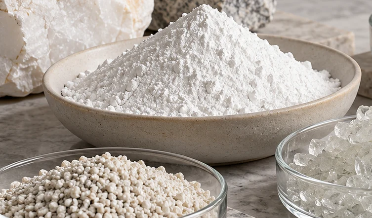 Fine mineral powder in a sample dish