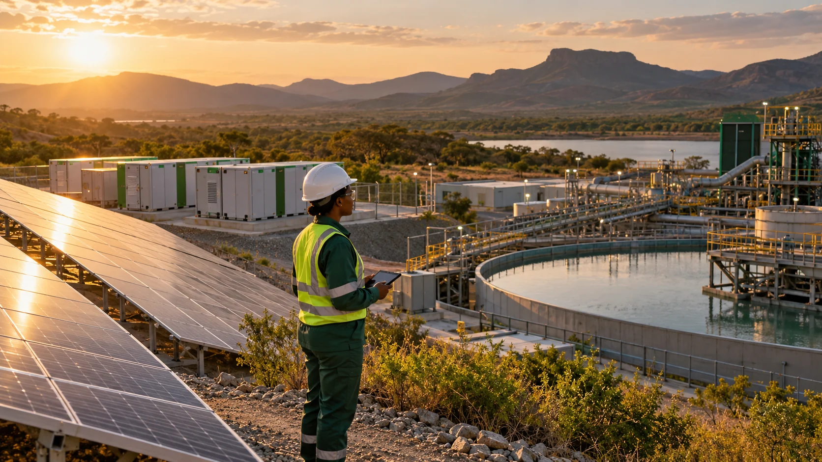 Renewable generation and storage alongside industrial water infrastructure