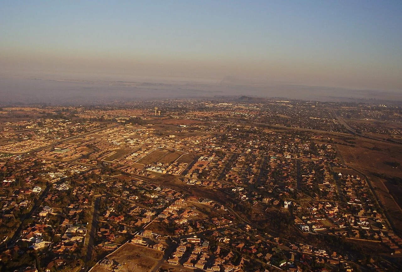 Aerial view over eMalahleni / Witbank suburbs